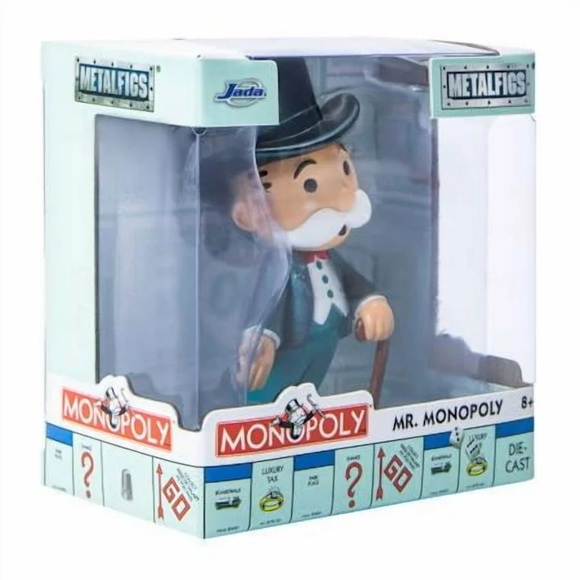 Jada -Mr. Monopoly Metalfigs Figure - Black, White, and Blue - Picture 2 of 5